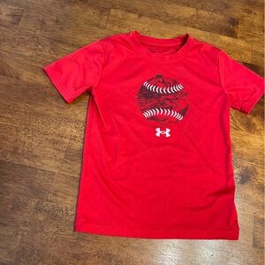 Under Armour Kids Red Baseball Graphic Tee size 6